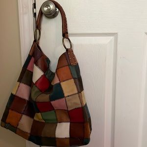 Lucky Brand Patch Hobo, multicolor leather